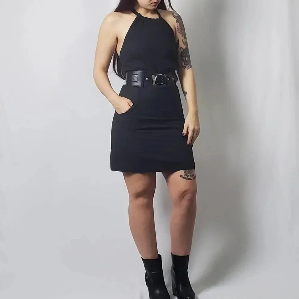 Guess casual black halter mini dress